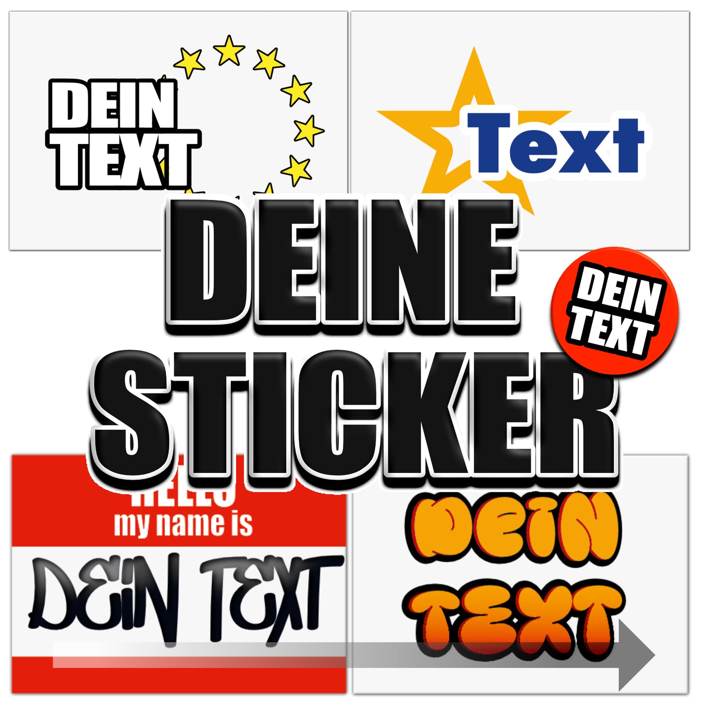 Sticker mit Wunschtext