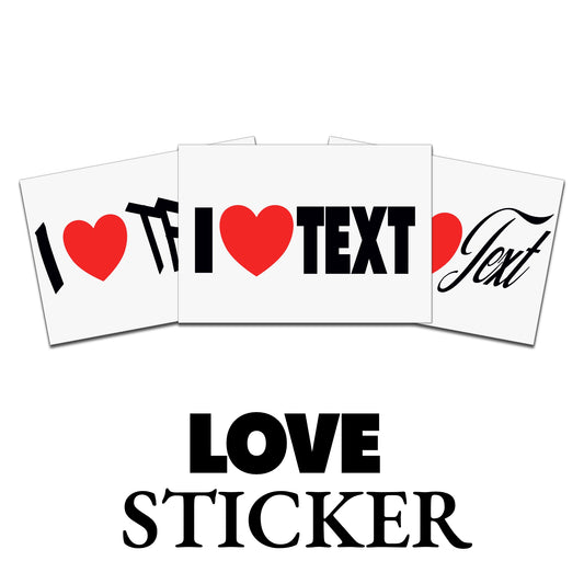 LOVE Sticker mit Wunschtext im Streetwear-Design