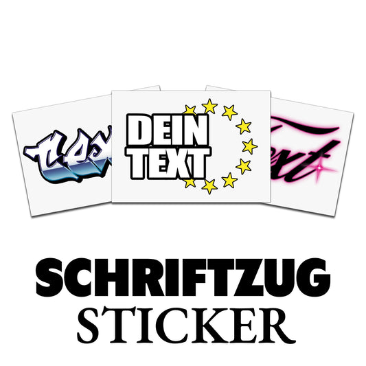 Schriftzug-Sticker mit Wunschtext im Streetwear-Design